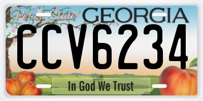 GA license plate CCV6234