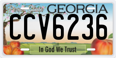 GA license plate CCV6236
