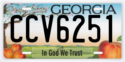 GA license plate CCV6251