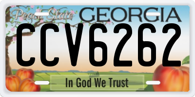 GA license plate CCV6262