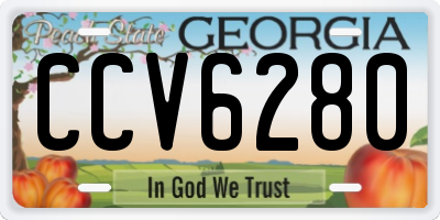 GA license plate CCV6280