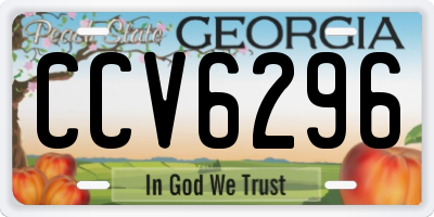 GA license plate CCV6296