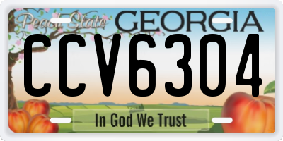 GA license plate CCV6304