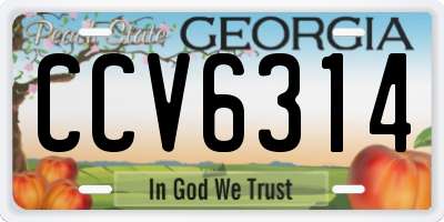 GA license plate CCV6314