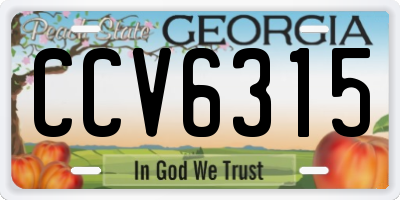 GA license plate CCV6315
