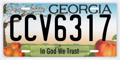 GA license plate CCV6317