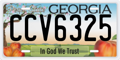 GA license plate CCV6325