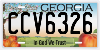 GA license plate CCV6326
