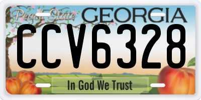 GA license plate CCV6328