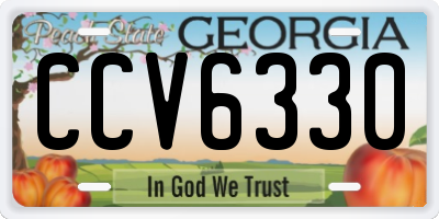 GA license plate CCV6330