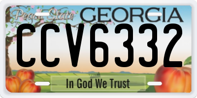 GA license plate CCV6332