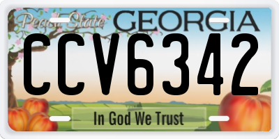 GA license plate CCV6342