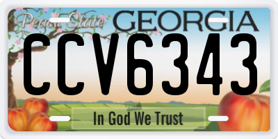 GA license plate CCV6343