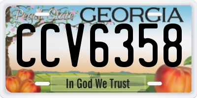 GA license plate CCV6358