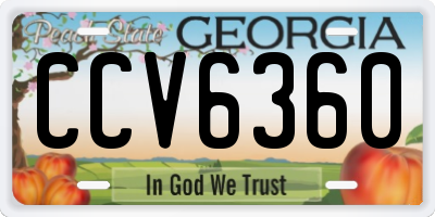 GA license plate CCV6360
