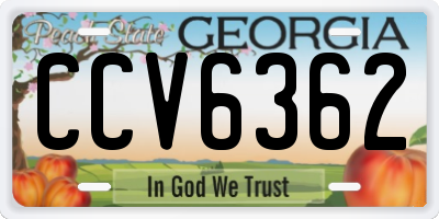 GA license plate CCV6362