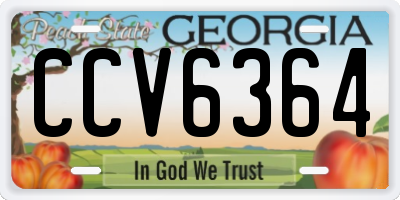 GA license plate CCV6364