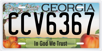 GA license plate CCV6367