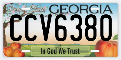 GA license plate CCV6380