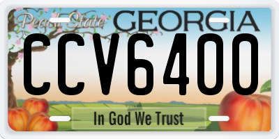 GA license plate CCV6400