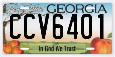 GA license plate CCV6401