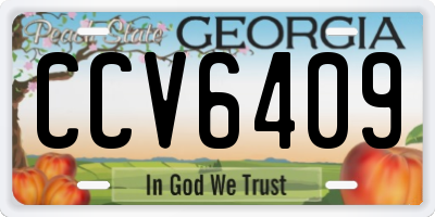 GA license plate CCV6409
