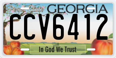 GA license plate CCV6412