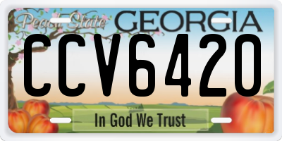 GA license plate CCV6420