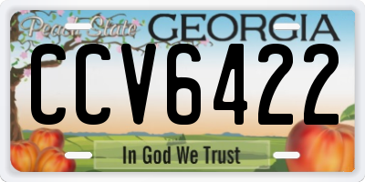 GA license plate CCV6422