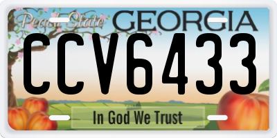 GA license plate CCV6433