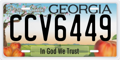 GA license plate CCV6449