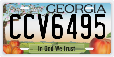 GA license plate CCV6495