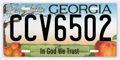 GA license plate CCV6502