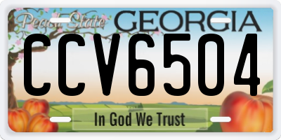 GA license plate CCV6504