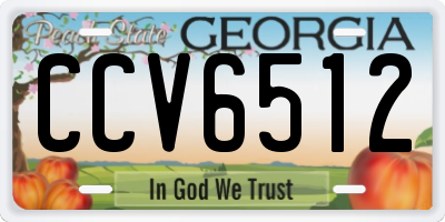 GA license plate CCV6512