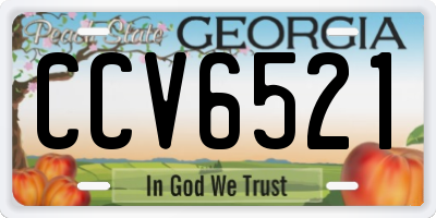 GA license plate CCV6521