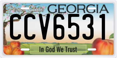 GA license plate CCV6531