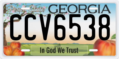 GA license plate CCV6538