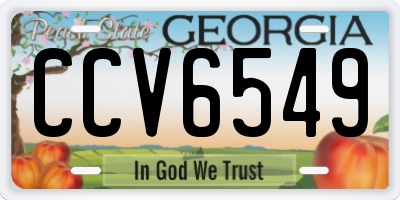 GA license plate CCV6549
