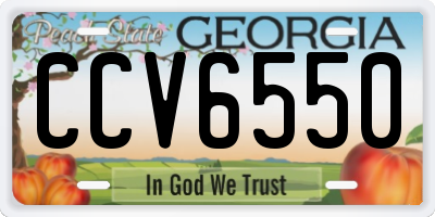 GA license plate CCV6550