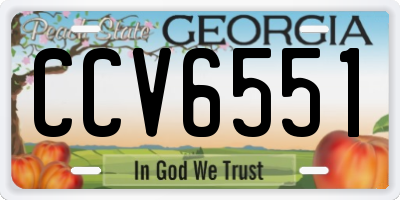 GA license plate CCV6551