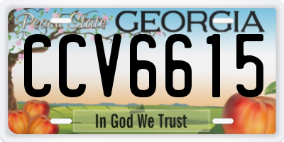 GA license plate CCV6615