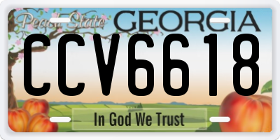 GA license plate CCV6618
