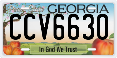 GA license plate CCV6630