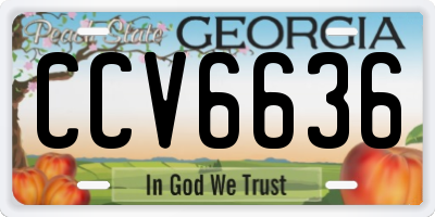 GA license plate CCV6636