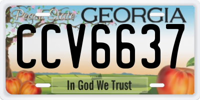 GA license plate CCV6637