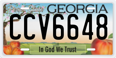 GA license plate CCV6648
