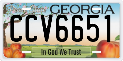 GA license plate CCV6651