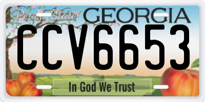 GA license plate CCV6653