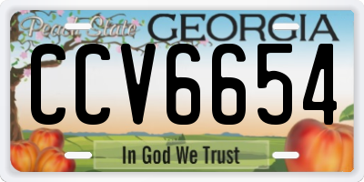 GA license plate CCV6654